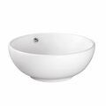 Kd Gabinetes White Artistic Porcelain Vessel Bathroom Sink, 16.5 x 16.5 x 6.875 in. KD2149340